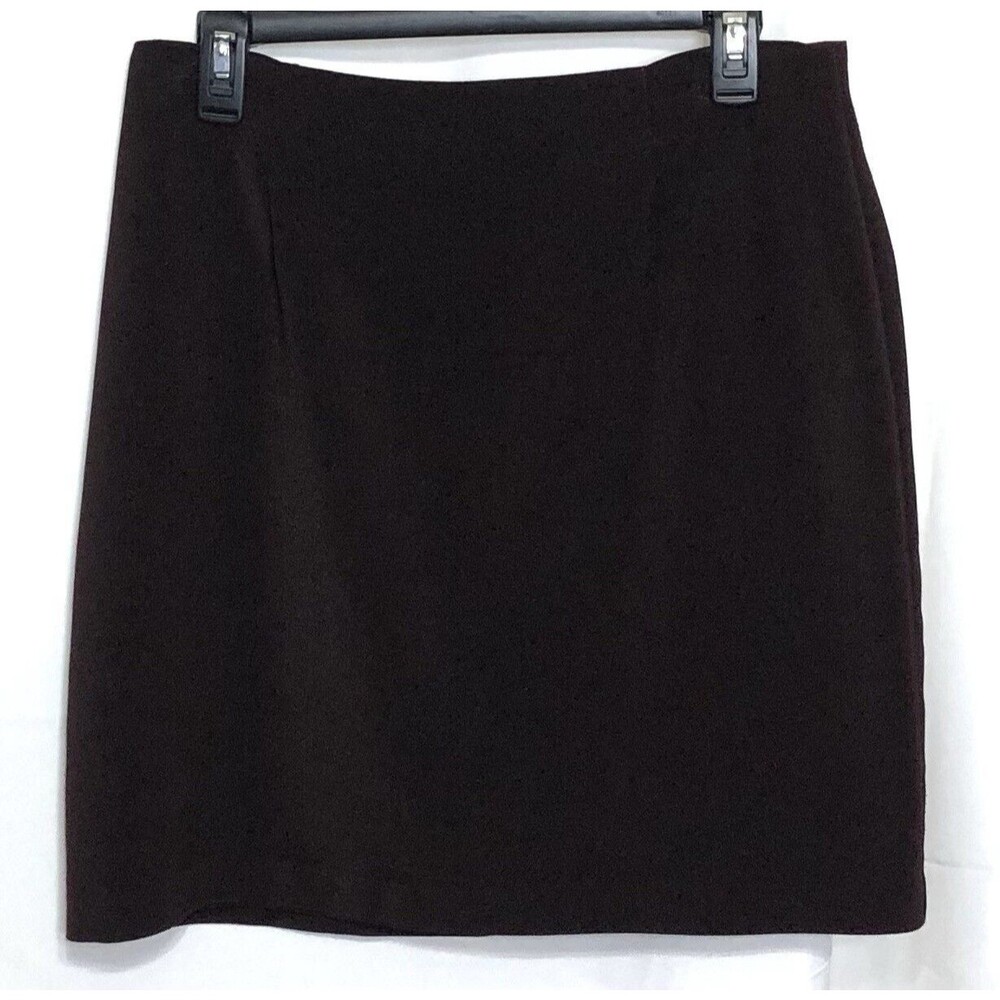 Briggs Straight Above Knee Skirt 12 Brown 30"W career preppy office